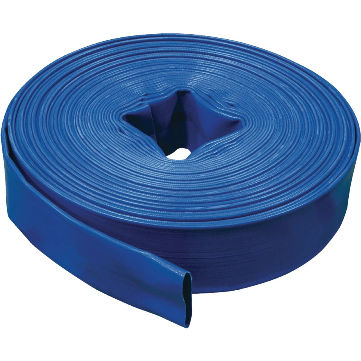 BLUE PVC LAY FLAT DISCHARGE HOSE 4" ID X 75' 