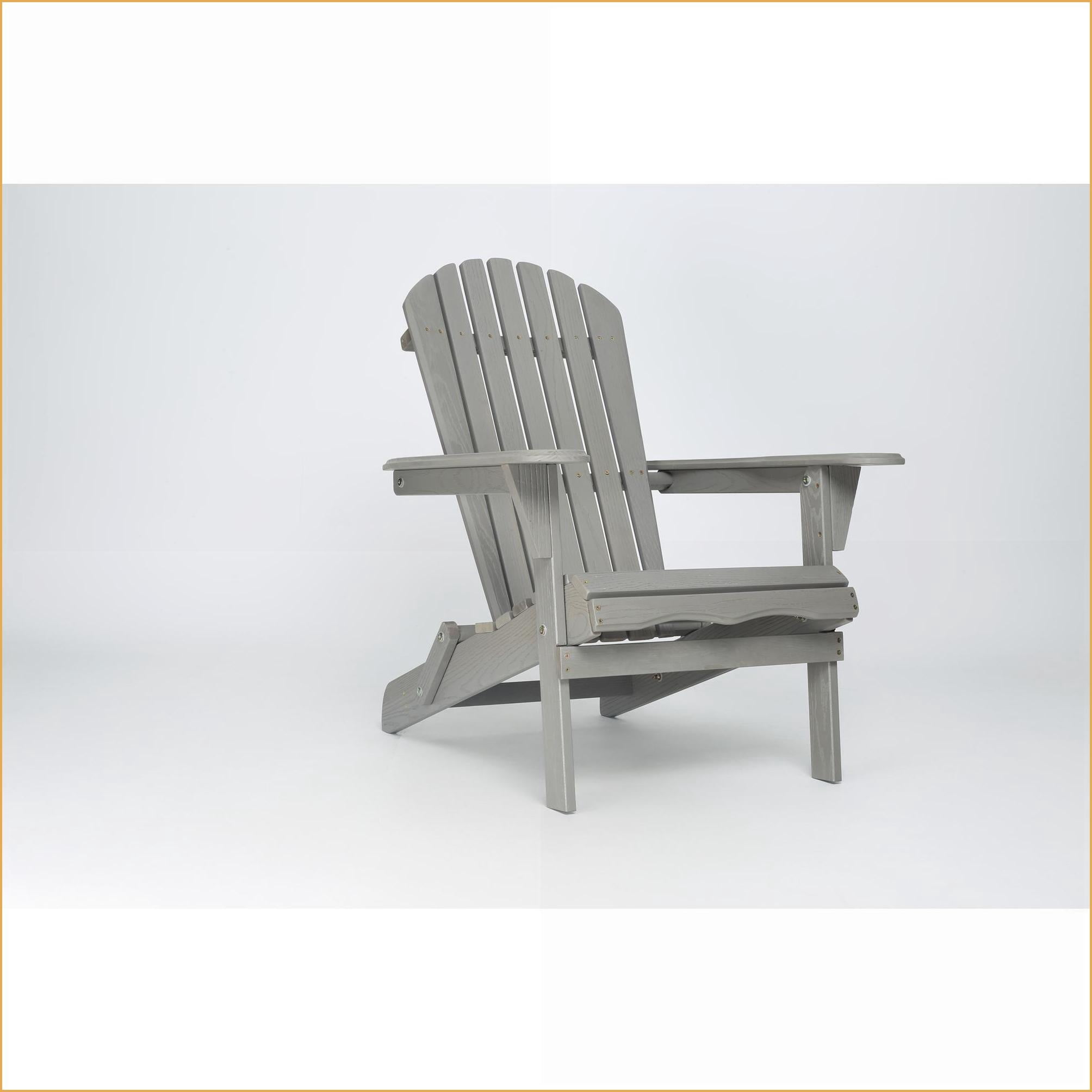 Outdoor Adirondack Chairs Set of 2, Foldable Solid Cedar Wood Slate Gray Lounge Chairs for Patio Backyard | Solid Wood | Slate Gray