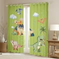 thumbnail image 2 of Manfei Kawaii Green Dinosaur Curtains Pack of 2 (42x84 Each), Cartoon Animal Curtains Blackout, Teens Boys Girls Kids Bedroom Curtains, Living Room Curtains Decor, 2 of 6