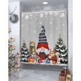 thumbnail image 4 of Christmas Gnome Bathroom Shower Curtains with Hooks, Squirrel Cat Xmas Tree Snowflake Grey Waterproof Fabric Washable Shower Curtain for Home Hotel Bathtub Decor 72x84 Inches, 4 of 7
