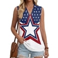 thumbnail image 2 of 4Th Of July Outfits for Women 250th Anniversary USA T-Shirt Womens Sleeveless Shirts Printed Golf Polo Shirts, 2 of 5