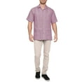thumbnail image 4 of J. METHOD Men's Short Sleeve Cuban Guayabera Shirt Button Down Classic Embroidered 4 Pockets Casual Top NEMT112 Lilac 2XL, 4 of 6
