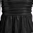 thumbnail image 7 of IBTOM CASTLE Teen Girl Glitter Ruffle Metallic Adjustable Spaghetti Straps Dress Square Neck Tiered Hemline Tween Pageant Homecoming Graduation Prom Outfits Junior Formal Easter Dress Black, 7 of 7