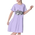 thumbnail image 1 of RXIRUCGD 2025 Vêtements d'Été pour Enfants 3-12 Ans Mode Imprimée Pyjama Rêveur Mi-Mollet Chemise de Nuit, 1 of 3