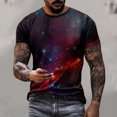 thumbnail image 2 of Penkiiy Galaxy Printed Shirt , Men's Print Graphic T Shirt Short Sleeve Summer T-Shirt Novelty Casual Tee S Multicolor, 2 of 6