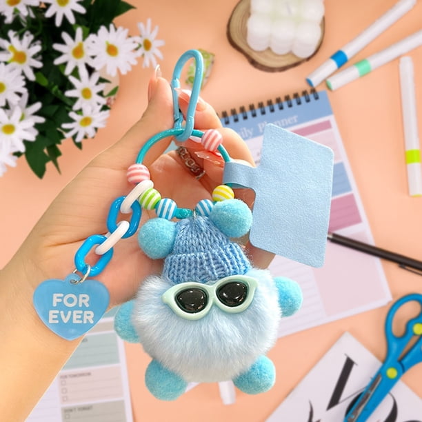 Todaioua Kawaii Plush Small Briquettes Pendant Cute Car Keychain