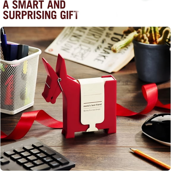 CCOCC Desktop Memo Holder Cute Desk Accessories Funny Office Decor Desk Holders Dispensers Office Memo Stand,Red
