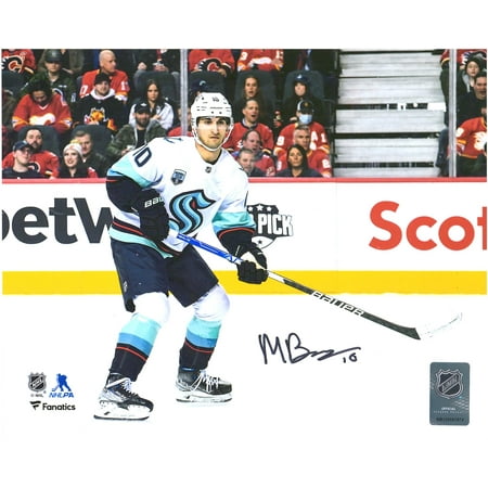 Matty Beniers Seattle Kraken Autographed 8" x 10" NHL Debut Photograph - Fanatics Authentic Certified