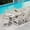 White, variant on SERWALL Outdoor HDPE Dining Table Set, 7-Piece Outdoor Dining Table Sets with Umbrella Hole, White