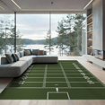 thumbnail image 2 of ODIKA 8'x10' Washable Area Rug Durable, Non-Slip Touchdown Lines Goalpost Motif Rugby Training Football Car Field Playful for Living Room, Under Sectional, Family, 2 of 7