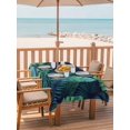 thumbnail image 2 of Outdoor Tablecloth with Umbrella Hole for Patio/Picnic/Party/Camping, Tropical Plants Waterproof Table Cloth Rectangle Table Cover Washable, Summer Watercolor Teal Green Palm Leaves (54"x 80"), 2 of 8