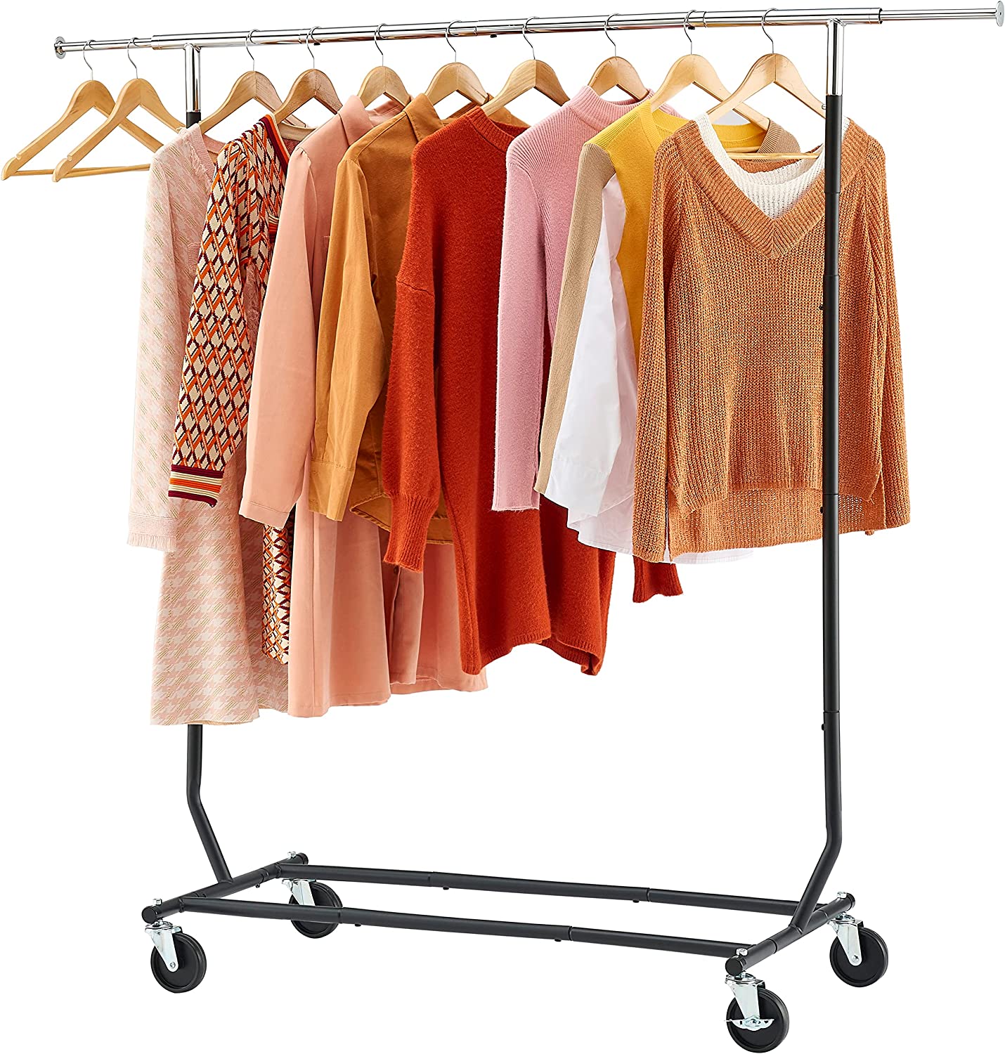 Heavy Duty Clothes Rack,Foldable Garment Rack,Freestanding Commercial