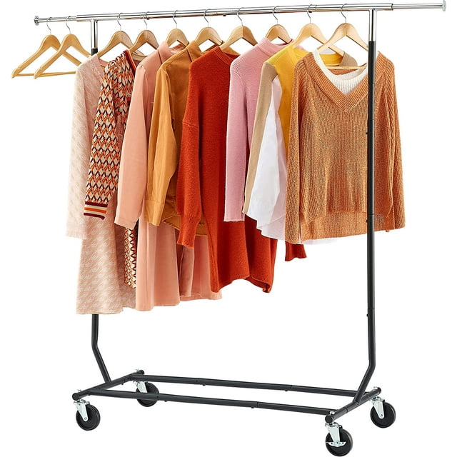 Heavy Duty Clothes Rack,Foldable Garment Rack,Freestanding Commercial