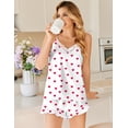 thumbnail image 3 of Ekouaer Satin Pajama Set Women Lingerie Pjs Camisole Top and Shorts with Ruffle Sleepwear, 3 of 6