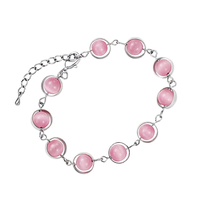 Pulsera de eslabones de cadena Pulsera del día de San Valentín con cuentas Pulsera elegante para mujer para hija, amistad BFF, compromiso