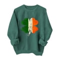 thumbnail image 3 of TaTaai Women St Patrick's Day Printed Crew Neck Sweatshirt Long Sleeve Top Ladies Casual Loose Fit No Hood Pullover Spring Daily Commute Street Wear Soft Comfortable Machine Washable Top Gift, 3 of 6