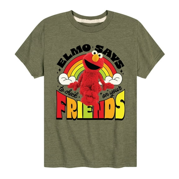 Sesame Street - Elmo Check On Friends - Toddler and Youth Short Sleeve Graphic T-Shirt
