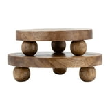 Sagebrook Home Natural Round Wood Set Of 2 Riser Trays - Walmart.com