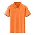 thumbnail image 6 of Cethrio Boys Cotton Polo Shirts, Collared Summer School Uniform 3 Piece Kids Short Sleeve Shirts Orange Size 3-4 T, 6 of 7