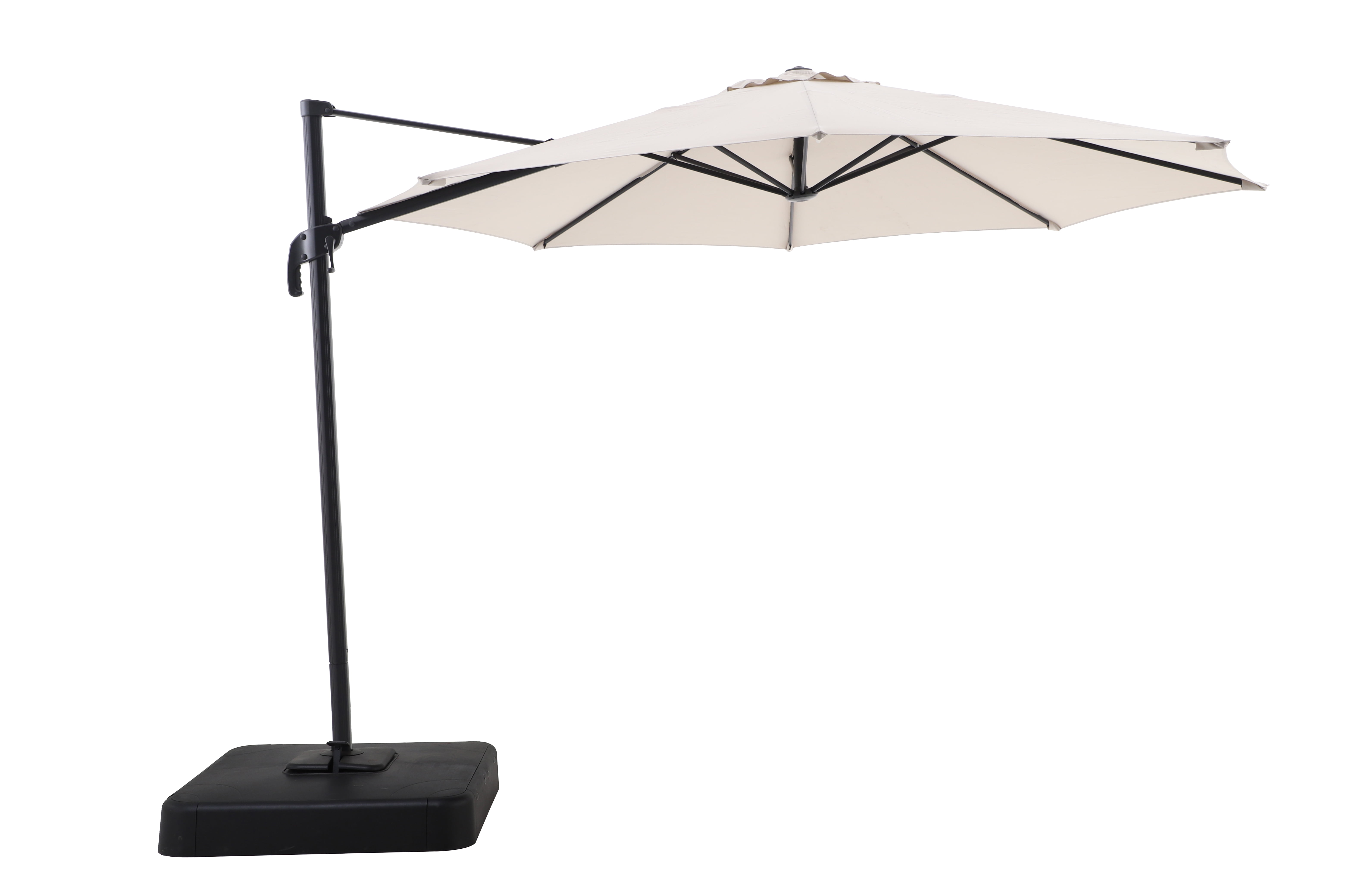 Mainstays Outdoor 10' Round Offset Tilt Patio Umbrella and Base, Stone