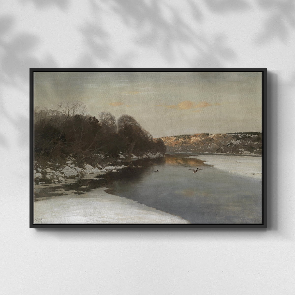 Vintage Landscape-CCLXXXIII By Wexford Home Framed in Black Wood Gallery Wrapped Canvas 25 in. x 37 in.
