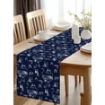 thumbnail image 2 of Burlap Table Runner 60 Inches Long, Farm Cow Chicken Navy Blue Non-Slip Kitchen Table Runners for Dining Room Everyday Use Party Table Decorations Retro Farmhouse Animal, 2 of 9