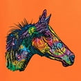 thumbnail image 2 of Colorful Neon Horse | Dean Russo Art Animal Lover Unisex Hoodie Sweatshirt, Orange, X-Large, 2 of 6