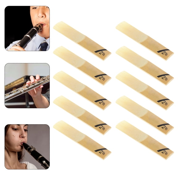 NIAIZEK 10Pcs Clarinet Reeds Strength 2.5 Durable Material for Traditional Woodwind Instruments