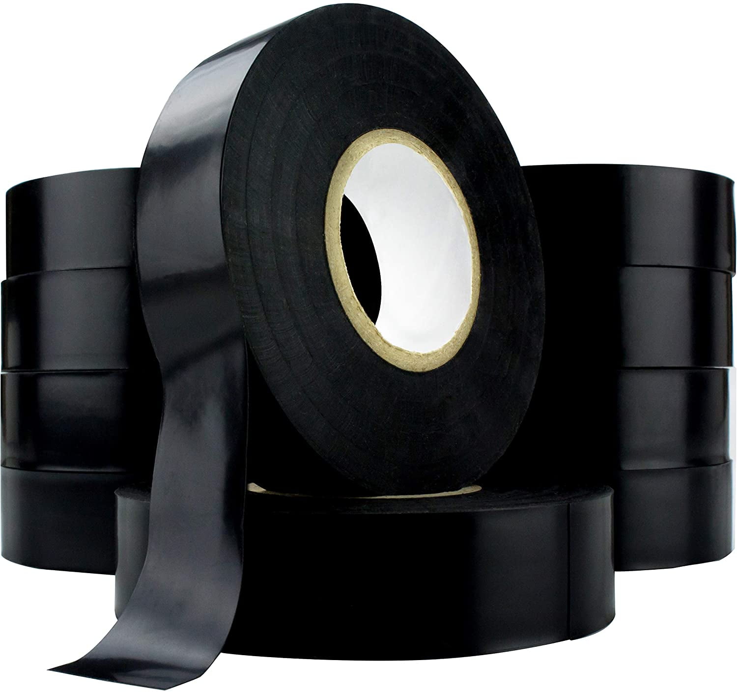 Nova Pro Supply 3/4" Roll of Black Electrical Tape, 10 Pack