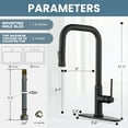 thumbnail image 3 of WOWOW Single Handle Pull Down Sprayer Kitchen Faucet in Matte Black with Deck Plate, 3 of 5