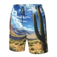thumbnail image 2 of Yiaed Western Desert Cactus Print Men's Swim Trunks with Lining Quick Dry Sports Shorts Beach Shorts Boardshorts-3X-Large, 2 of 5