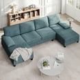 thumbnail image 2 of Walsunny U-Shaped Sectional Sofa Couch, 4 Seat U Shaped Oversized Clearance Sofa Set with Double Chaise for Living Room, Blue, 2 of 8