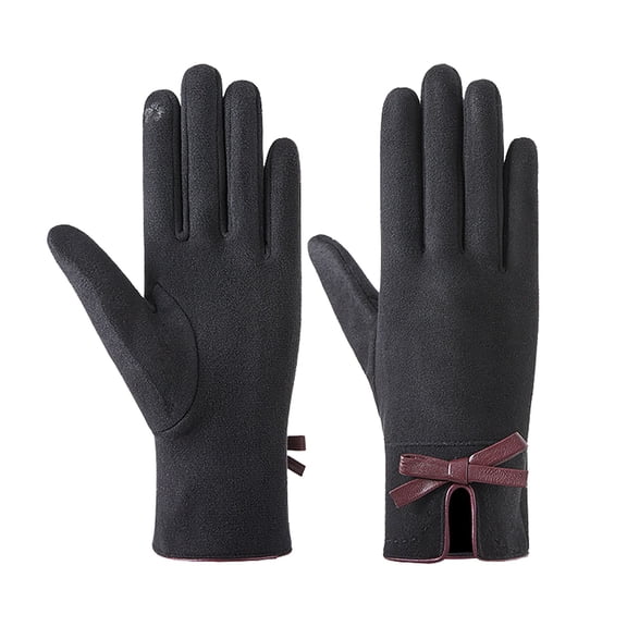 Women's Gloves Mittens Women'S Warm Gloves Autumn And Winter Fleece Warm Bow Outdoor Cycling Driving Gloves, Women's Accessories Gloves Mittens