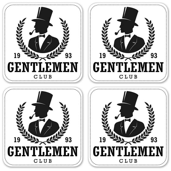 Vinyl Drink Coasters - Set of 4 - Gentleman's Club 1993
