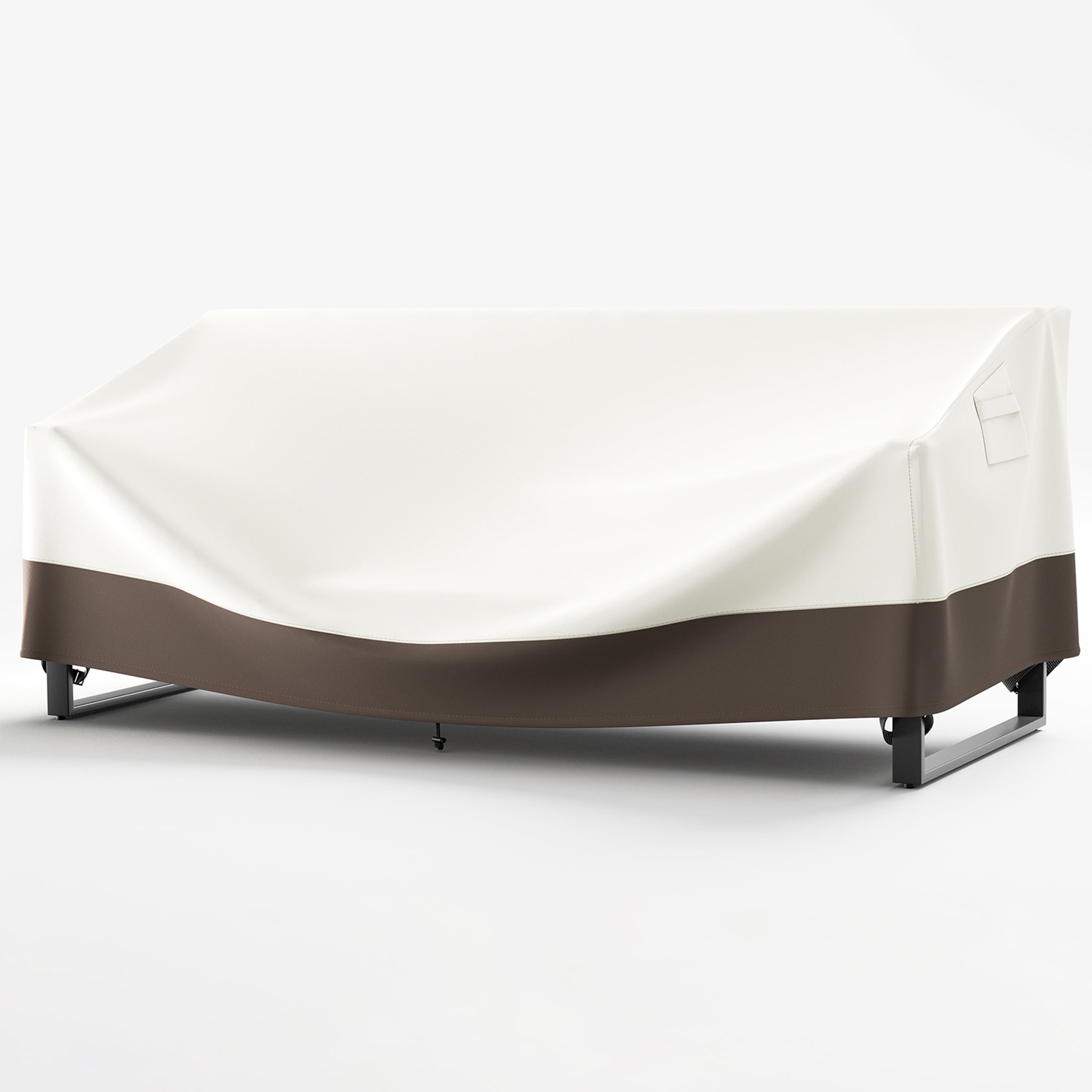POCASSY Outdoor Furniture Cover Waterproof - 600D Oxford Waterproof Patio Furniture Cover with Handle and Storage Bag for Outdoor Sofa Outdoor Chair, 83"*34"*28", Beige