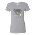 thumbnail image 2 of Black and White Mosaic Retro Mandala Elephant Animal Lover Womens Graphic T-Shirt, Heather Grey, X-Large, 2 of 4