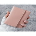 thumbnail image 4 of JUNWELL Simple Style Short Lady‘s Wallet Student Ticket Holder Multi-Purpose Card Holder Coin Purse Slim Glossy Wallet With Three Folds Gift Bag Present Hot Pink Purse, 4 of 6