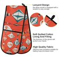 thumbnail image 2 of Yayeee Double Oven Mitt Kitchen Heat Resistant Baking 35" x7" Quilted Glove, Retro Christmas Ornaments Pattern, 2 of 6