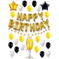thumbnail image 1 of Set De 39pz De Globos Decorativos Metalicos VIMI Para Cumpleaños Sorpresa Happy Birthday Modelo Copa De Champagne, 1 of 12
