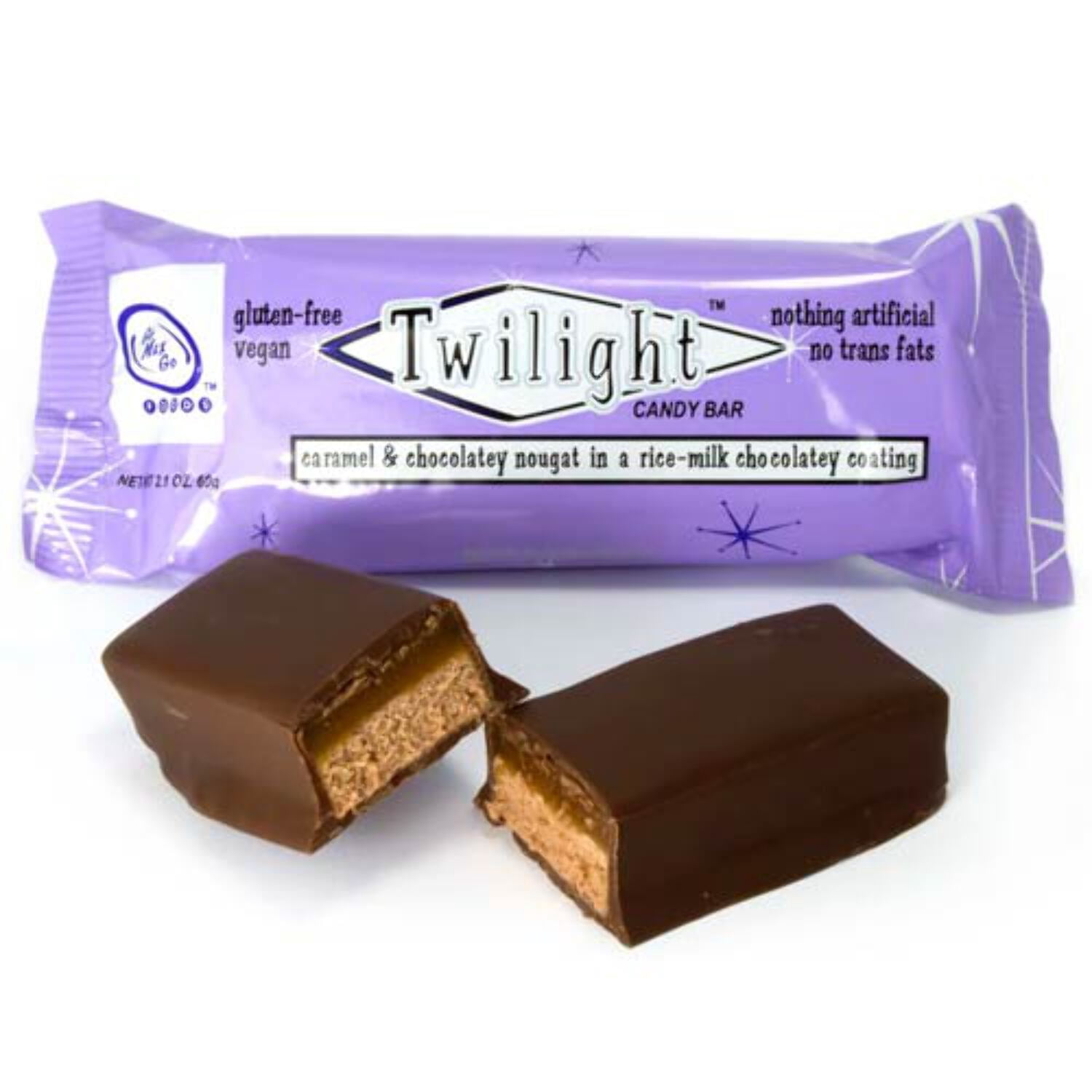 GoMaxGo 2fer Vegan Candy Bars – 12 Count Box – Dairy-Free Chocolate with Cookie & Peanut Butter