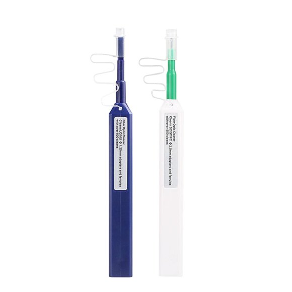 Quanmin 2pcs Fibre Optic Cleaner Pen, Fibre Optic Connector Cleaning Pen, Fibre Cleaning Over 800 Cleans Times for 1.25mm LC/MU 2.5mm SC/FC/STE2000 Glass Fibre Optics Connectors Cleaner