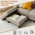 thumbnail image 2 of Soscana 2 Piece Sectional Sofa Set, Modern Linen Small L Shaped Couch with Storage Ottoman, 3-Seater Sofa & Armchair for Living Room, Office, Apartment, 2 of 7