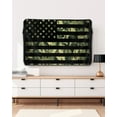 thumbnail image 5 of Green American Flag Outdoor TV Cover 52 to 55 Inch Weatherproof, Wooden Grain 600D Oxford TV Covers with Waterproof Zipper, Outside Flat TV Screen Protector Size 52"W x 19"H x 4.5"D, 5 of 7