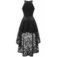 thumbnail image 6 of Dressystar Women Halter Hi-Lo Floral Lace Cocktail Dress Female Knee-Length Bridesmaid Dress, 6 of 9