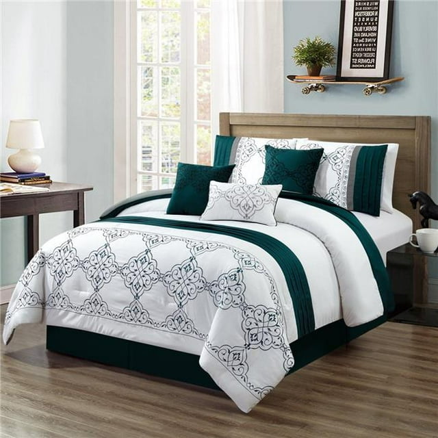 Elight Home 21299K Chula Broderie 7 Pièces Ensemble de Couette & 44; Très Grand