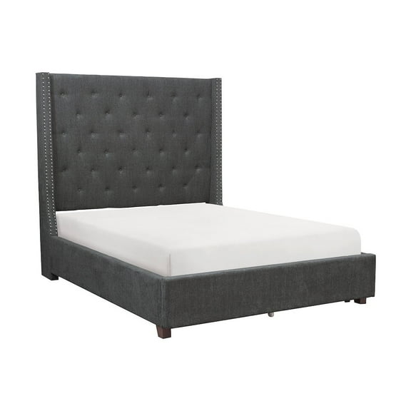 Lexicon Fairbon Asian Hardwood Full Bed in Gray