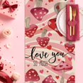 thumbnail image 4 of Valentine''s Day Pink Red Mushroom Table Runner, Love You So Much Hearts Holiday Kitchen Dining Table Decor, Wedding Anniversary Home Decoration Indoor Outdoor Party Supply 13 x 36 Inches, 4 of 6