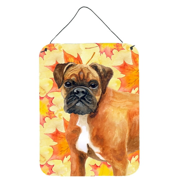 Carolines Treasures BB9901DS1216 German Boxer Fall Wall or Door Hanging Prints Yellow 12WX16H multicolor