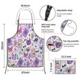 thumbnail image 3 of Purple Gothic Cat Crystal Pattern Apron-Garden Aprons for Women with Pockets-Cotton Linen Waterproof Kitchen Cooking Gardening Aprons Adjustable for Kitchen,Cooking,BBQ and Salon 33x27 Inch, 3 of 7