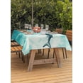 thumbnail image 4 of 54x80 Inch Outdoor Tablecloth with Umbrella Hole Zipper Rectangle Ocean Shark Rectangular Tablecloths Outside Waterproof Teal Green Wave Summer Beach Coastal Patio Table Cloth Cover for Picnic Party, 4 of 8